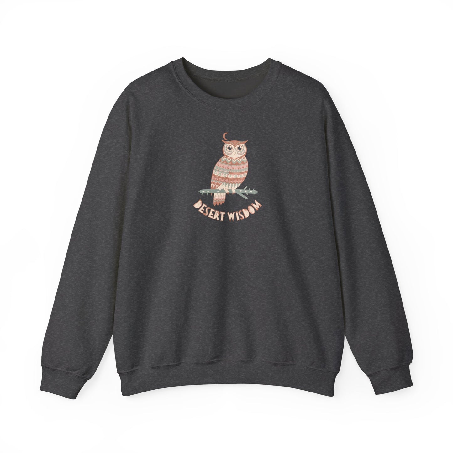 Desert Wisdom Sweatshirt – Boho Eule & Mond