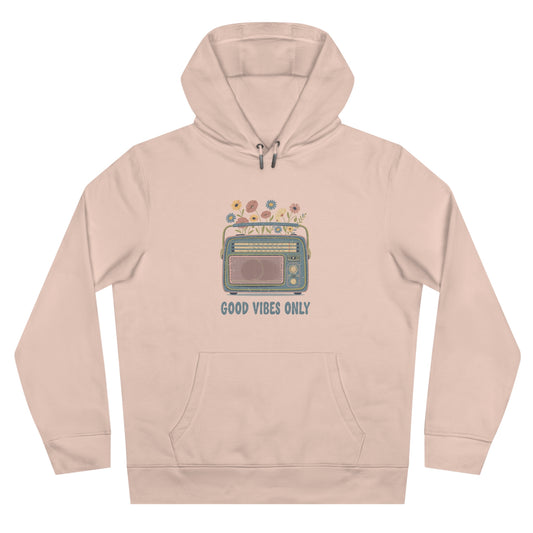 Good Vibes Radio Hoodie – Boho Radio Blumen Design