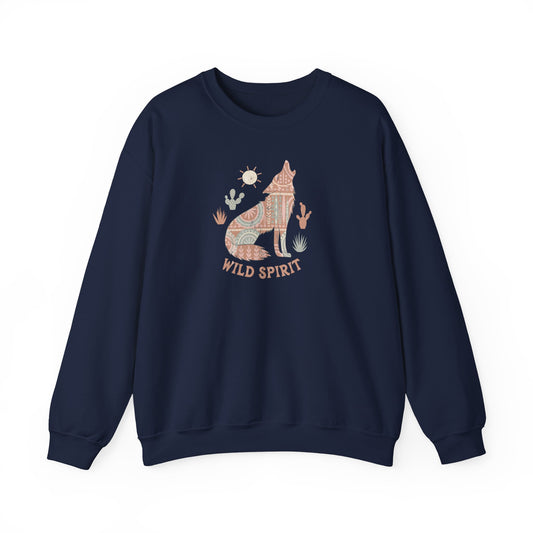 Wild Spirit Sweatshirt – Boho Wolf & Wüsten Design