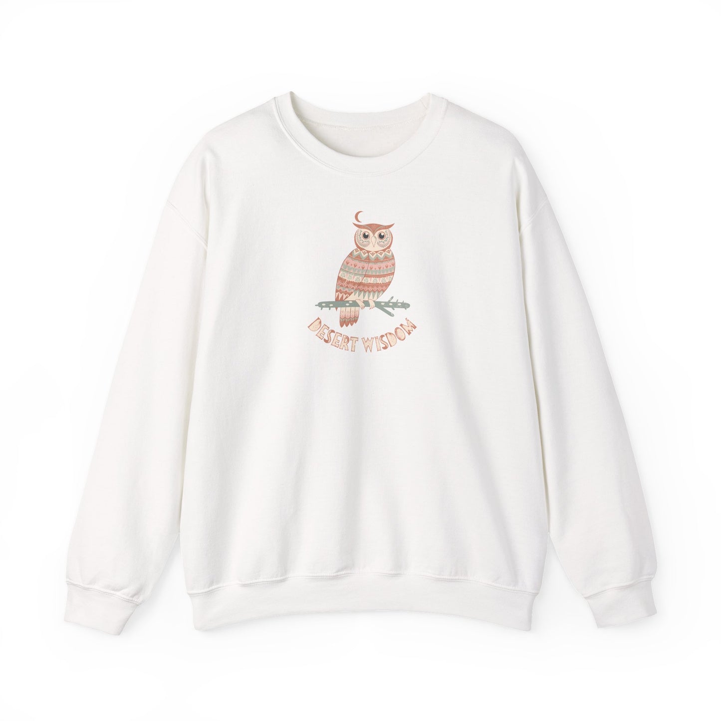 Desert Wisdom Sweatshirt – Boho Eule & Mond