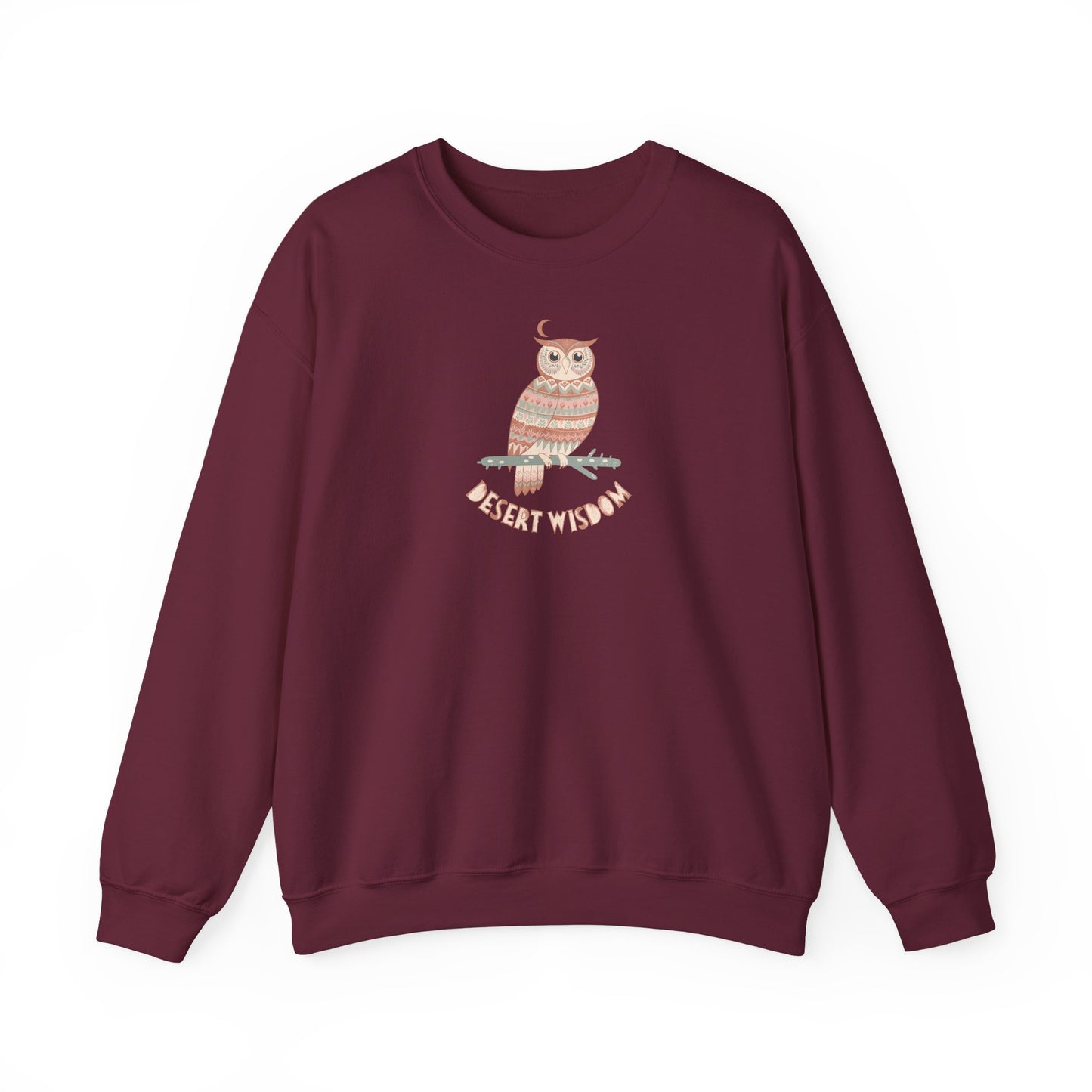 Desert Wisdom Sweatshirt – Boho Eule & Mond