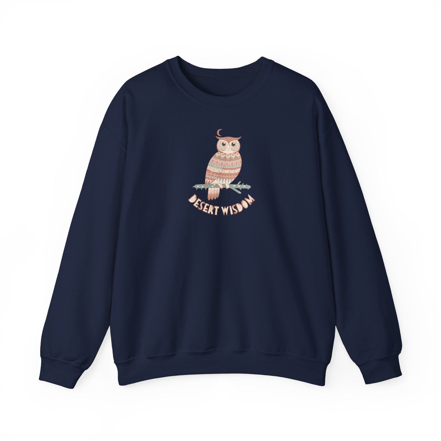 Desert Wisdom Sweatshirt – Boho Eule & Mond
