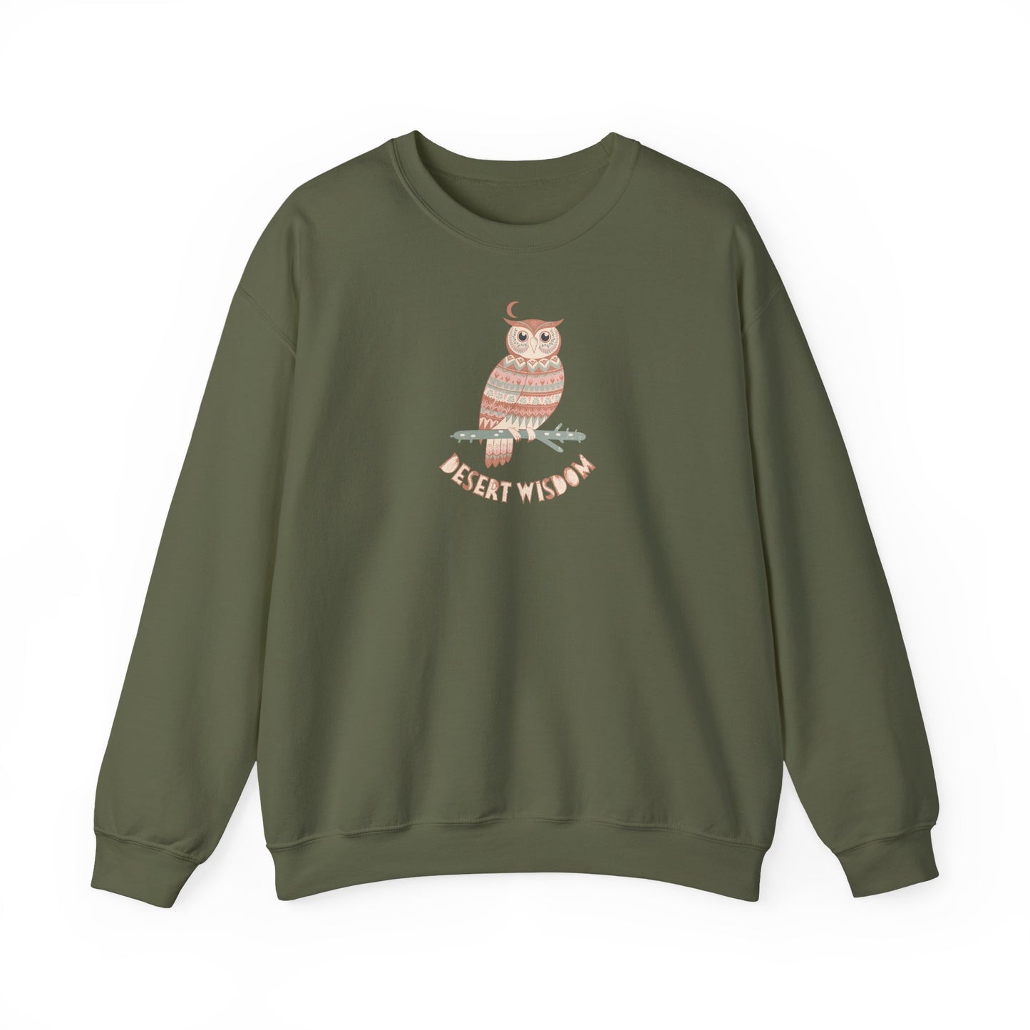 Desert Wisdom Sweatshirt – Boho Eule & Mond