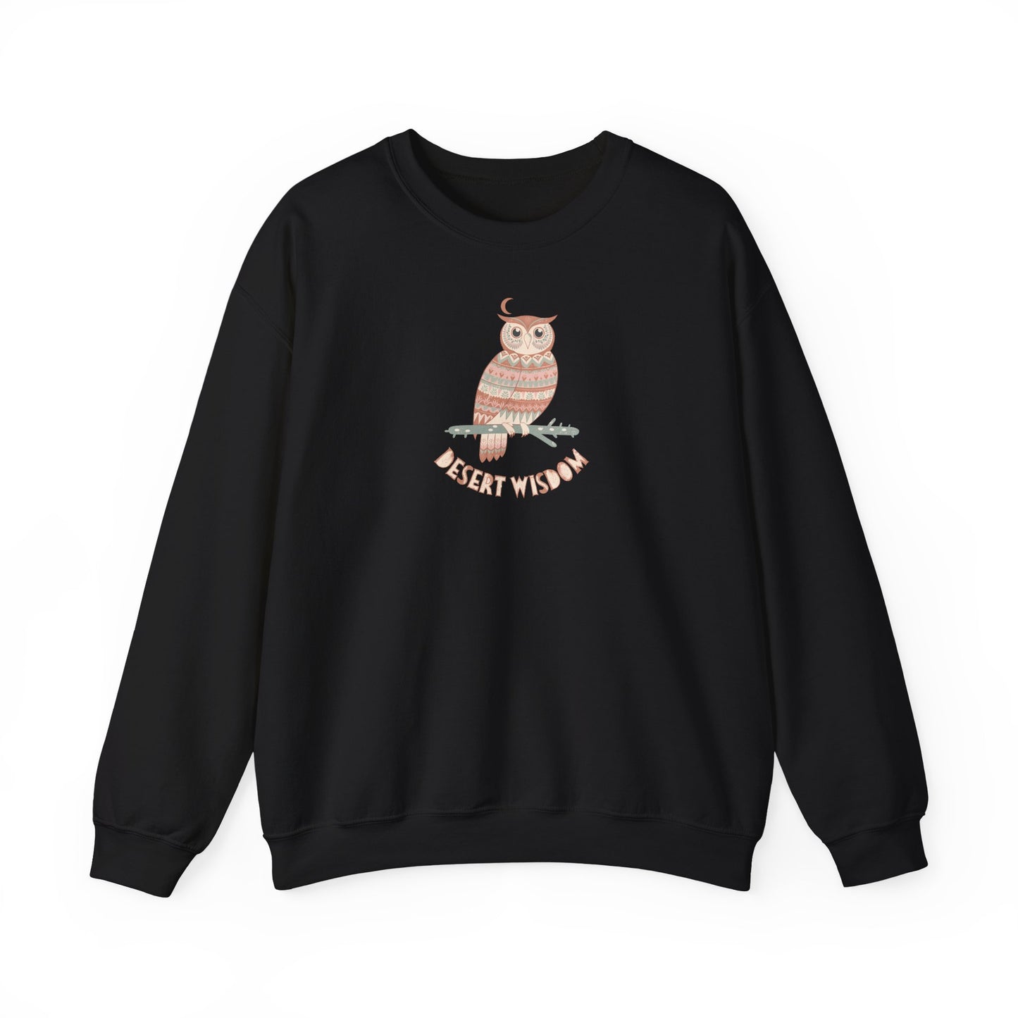 Desert Wisdom Sweatshirt – Boho Eule & Mond