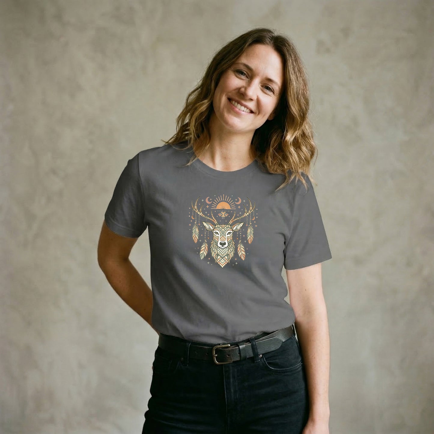 Azteken Reh T-Shirt – Boho Southwestern Ethno Design