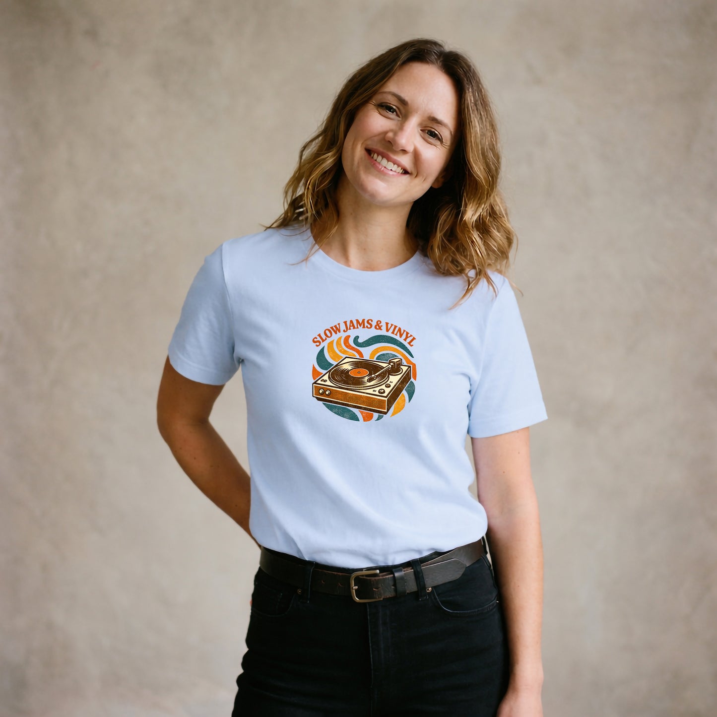 Slow Jams & Vinyl T-Shirt – Retro Plattenspieler Design