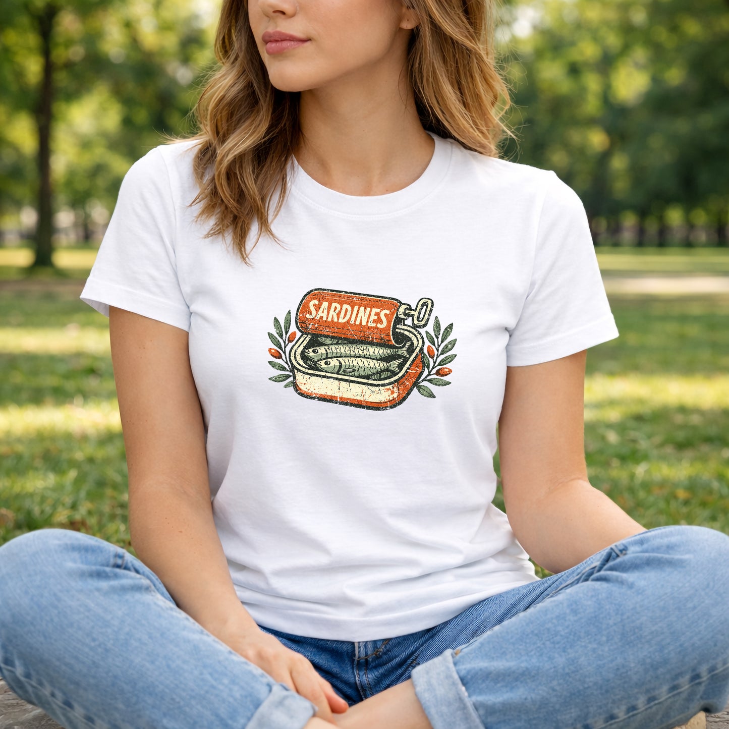 Vintage Sardinen T-Shirt – Retro Sardinen-Dose Design