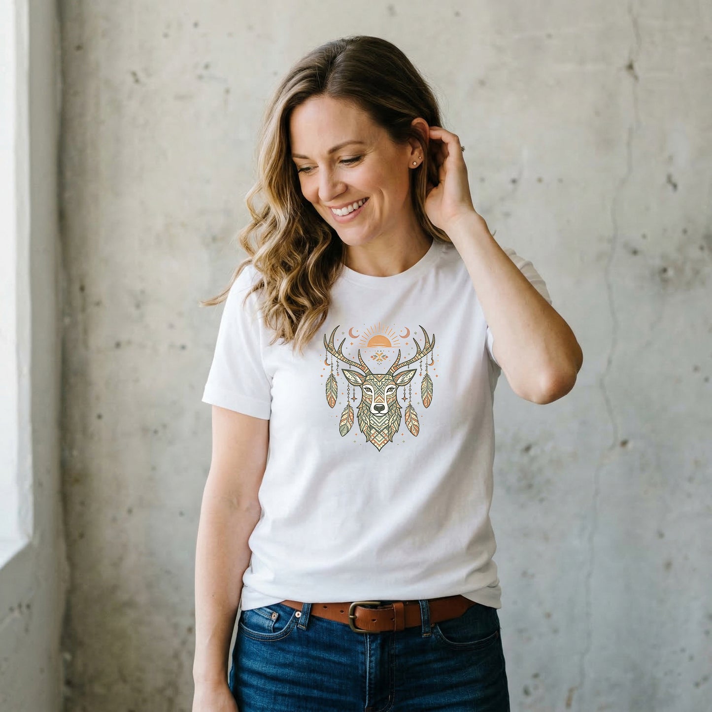 Azteken Reh T-Shirt – Boho Southwestern Ethno Design