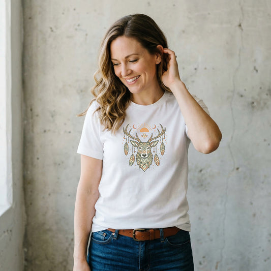 Azteken Reh T-Shirt – Boho Southwestern Ethno Design
