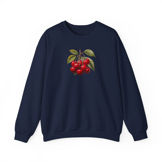 Botanische Kirschen Sweatshirt – Vintage Illustration Design